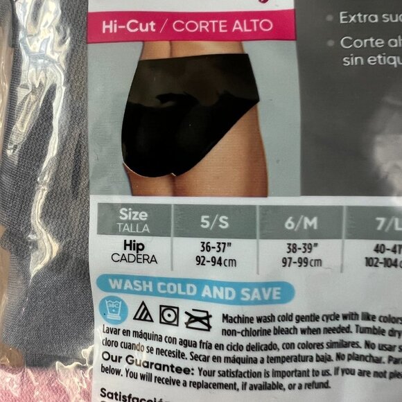 NEW Hanes Ultimate Seam free  Smoothing Hi Cut Underwear 3pk Sz 5 - Picture 7 of 7